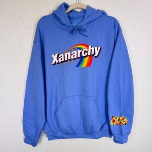 Lil Xan Hoodie Mens Medium Anarchy Tour Candy Print Official Merch Music Blue M